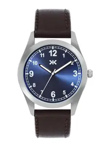 Killer Men Brass Dial & Leather Straps Analogue Watch KLMO71A