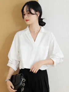 StyleCast Women Solid Shirt Collar Regular Top