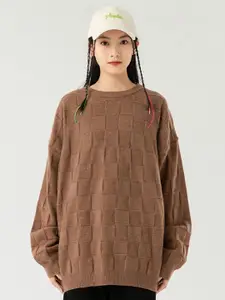 StyleCast x Revolte Women Round Neck Long Sleeves Longline Pullover Sweaters