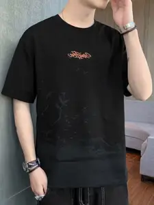 StyleCast Men Graphic Printed Round Neck Silk Oversized T-shirt