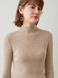 StyleCast Women Mock Collar Ribbed Pullover