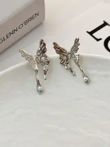 KRENOZ Silver-Plated Pearls Beaded Animal Shaped Studs