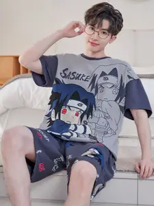 StyleCast Printed Round Neck Short Sleeves T-Shirt With Short