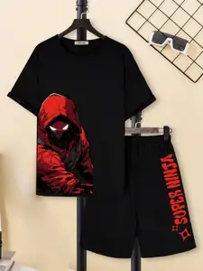 INCLUD Boys Graphic Printed Short Sleeves T-shirt With Shorts