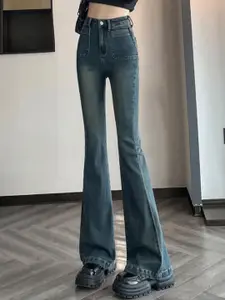 StyleCast Women Cotton Bootcut Dark Fade Jeans