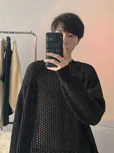 StyleCast x Revolte Men Open Knit Pullover Sweater