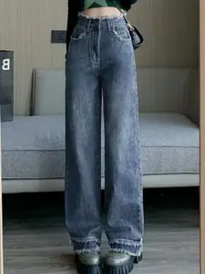 StyleCast Women Straight Fit High-Rise Jeans