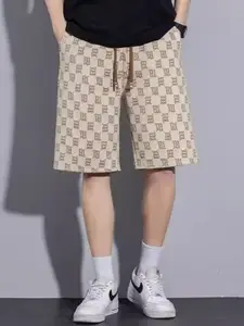 StyleCast Men Geometric Checked Regular Shorts