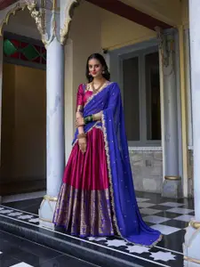 LOOKNBOOK ART Ethnic Woven Design Ready to Wear Lehenga & Unstitched Blouse With Dupatta