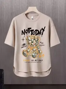 StyleCast Men Printed Raw Edge Boxy T-shirt