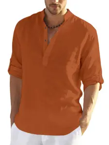 Zombom Cotton Mandarin Collar Straight Short Kurta