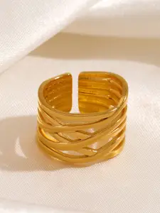LULU & SKY Gold-Plated Adjustable Finger Ring