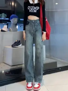 StyleCast Women Straight Fit High-Rise Jeans