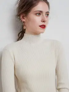 StyleCast Women Ribbed Turtle Neck Pullover Sweater