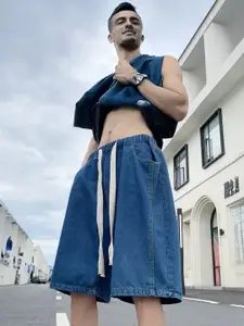 StyleCast Men Loose Fit Denim Shorts