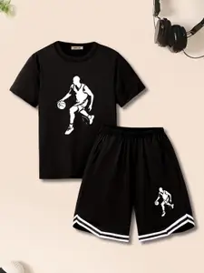 INCLUD Boys Printed Short Sleeves T-shirt With Shorts