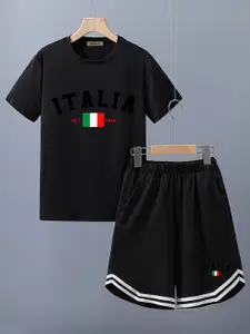 INCLUD Boys Printed Short Sleeves T-shirt With Shorts