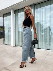 StyleCast Women Mom Fit High-Rise Cotton Jeans