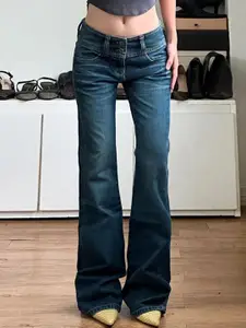 StyleCast x Revolte Women Light Fade Mid-Rise Mom Fit Jeans