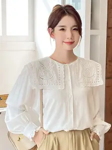 StyleCast Women Above the Keyboard Collar Cotton Casual Shirt