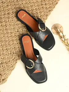 Styli Women Embellished Casual Open Toe Flats  With Buckles