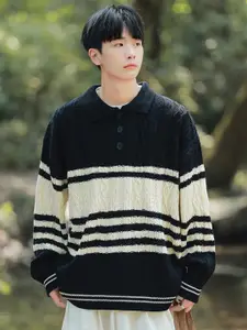 StyleCast x Revolte Men Striped Longline Pullover