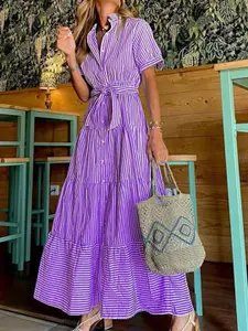 StyleCast Women Striped Maxi Dress