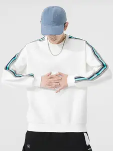 StyleCast x Revolte Men Solid Striped Sweatshirt