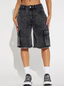 StyleCast Women Cotton Low-Rise Cargo Shorts