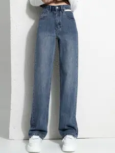 StyleCast Women Straight Fit High-Rise Jeans