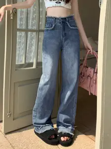 StyleCast Women Straight Fit High-Rise Jeans