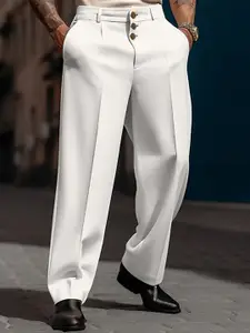 StyleCast x Revolte Men Easy Wash Mid-Rise Regular Fit Trousers