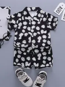 StyleCast x Revolte Boys Floral Printed Short Sleeves Shirt With Shorts
