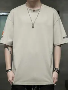 StyleCast x Revolte Men Solid Round Neck Oversized T-shirt