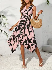 StyleCast Women Fit & Flare Pink Floral Midi Dress