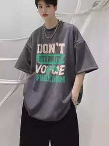 StyleCast Men Typography Printed Round Neck Oversized T-shirt