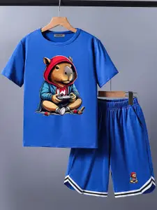 INCLUD Boys Printed Short Sleeves T-shirt With Shorts
