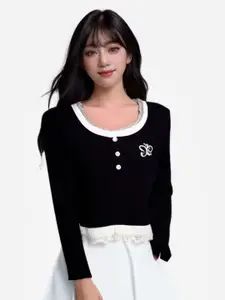 StyleCast Women Round Neck Long Sleeves Top