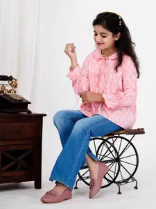 DMP FASHION Printed Tie-Up Neck Cotton Top