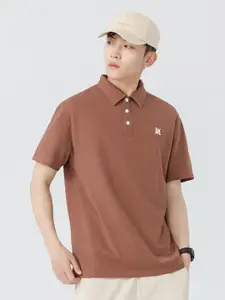 StyleCast x Revolte Men Solid Polo Collar Cotton T-shirt
