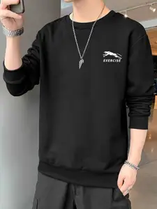 StyleCast x Revolte Men Typography Printed Round Neck Pullover Sweatshirt