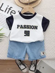 StyleCast x Revolte Boys Printed Round Neck T-Shirt With Shorts