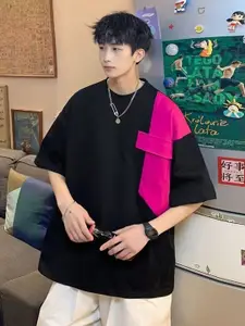 StyleCast Men Colourblocked Round Neck Oversized T-shirt