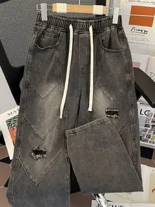 StyleCast x Revolte Men Relaxed Fit Mildly Distressed Light Fade Jeans