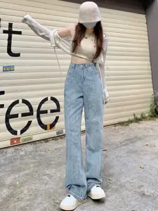 StyleCast Women Straight Fit High-Rise Jeans