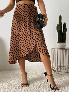 StyleCast x Revolte Printed Wrap Midi Skirt