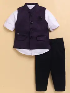 LITTLE COLLARS Boys Band Collar Shirt With Trouser & Waistcoat