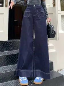 StyleCast Women Cotton Wide Leg High-Rise Jeans