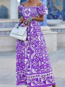 StyleCast Ethnic Motifs Printed Maxi Dress