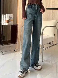 StyleCast Women Straight Fit High-Rise Jeans